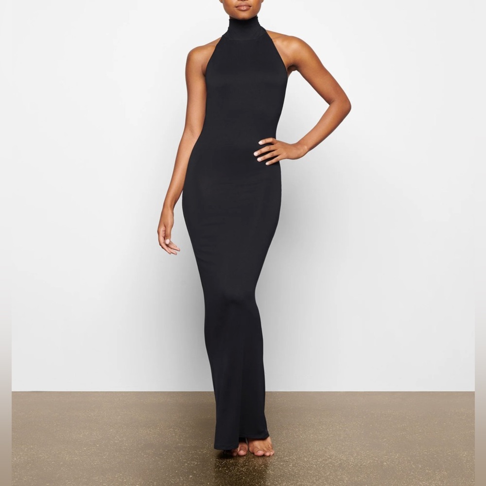 Skims black halter dress M